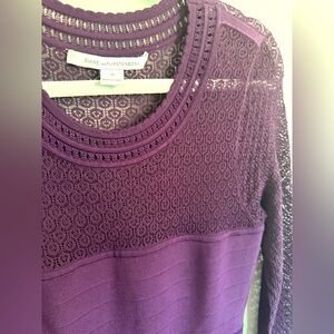 Diane Von Furstenberg crocheted top dress size Medium deep purple hue